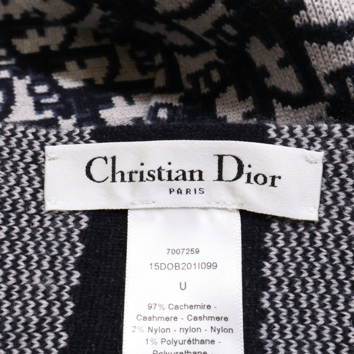 Christian Dior クリスチャンディオール 国内正規 15DOB201I099 カシミヤ混 オブリーク柄 マフラー マフラー