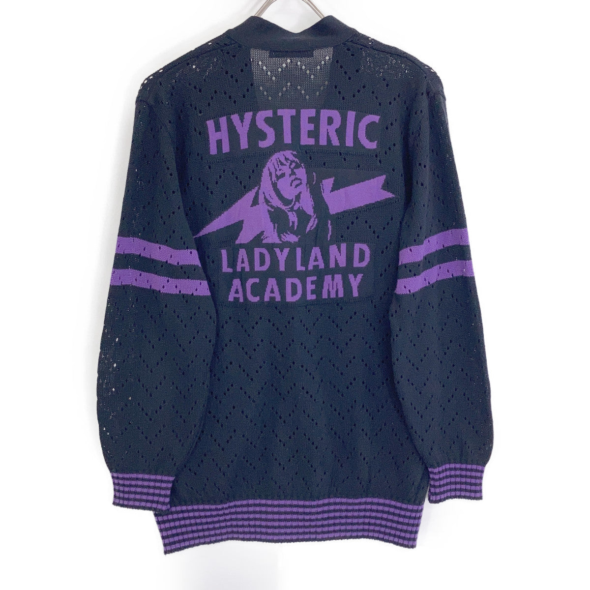 HYSTERIC GLAMOUR HYSTERIC GLAMOUR 01203ND01 黑紫色 LADY LAND ACADEMY编织开衫上衣
