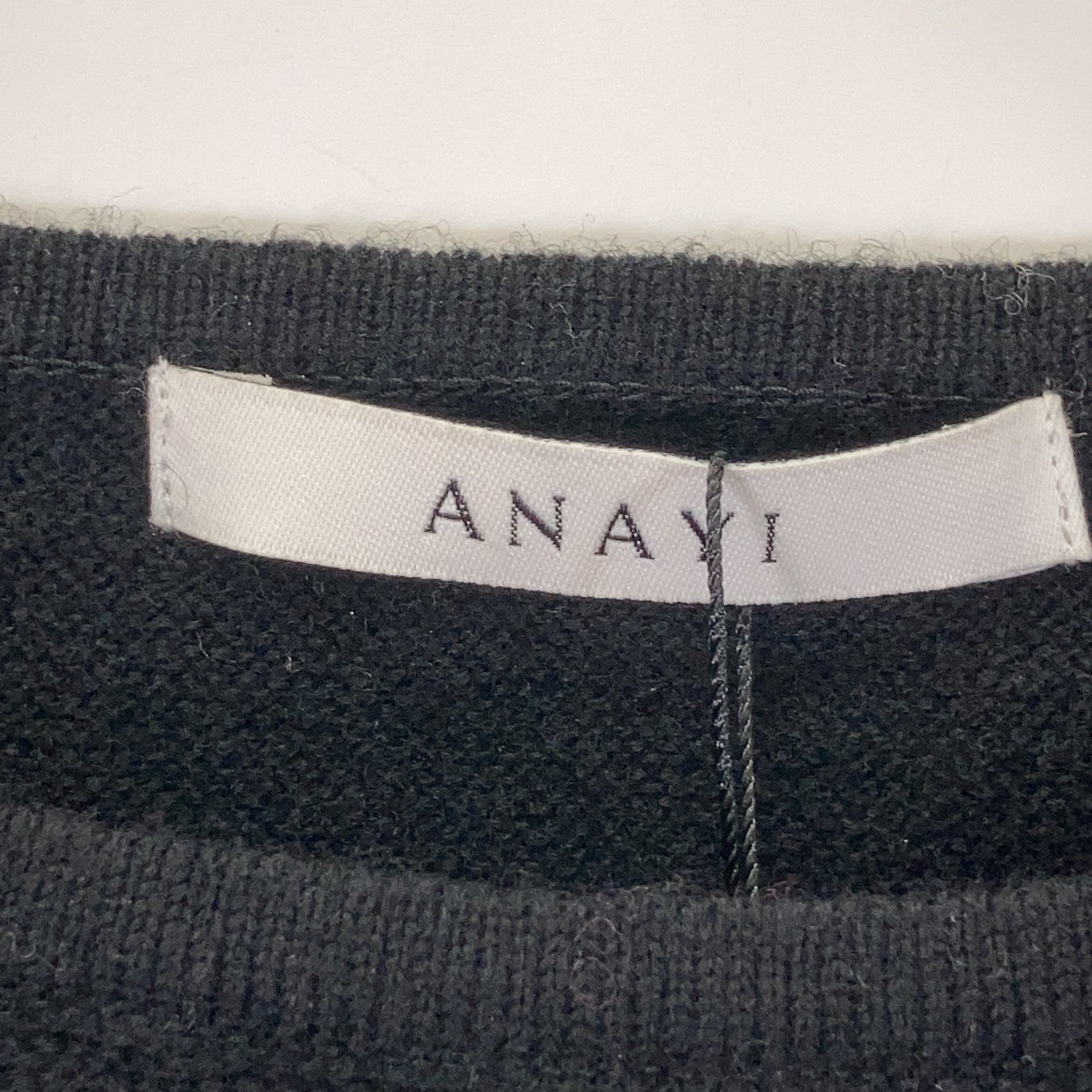 ANAYI アナイ 10222816150 ブラック パフスリーブ プルオーバー ニット セーター トップス
