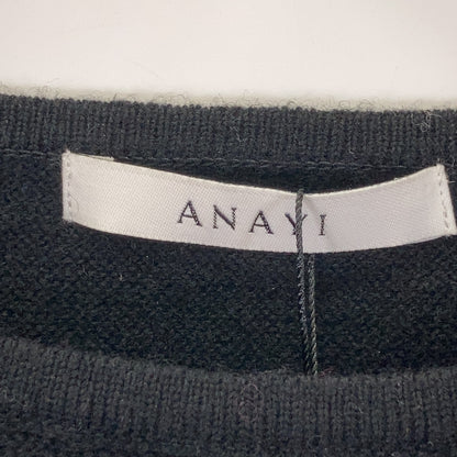 ANAYI アナイ 10222816150 ブラック パフスリーブ プルオーバー ニット セーター トップス