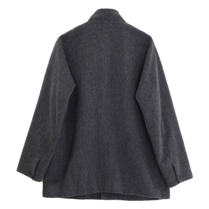 MELROSE Melrose Grey Lamb Blend Beaver & Woollet Stand Collar Half Coat Coat 5