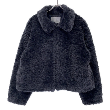 Gray CMCMCW0503 Faux Boa Blouson Jacket 44 Ladies