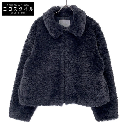 Gray CMCMCW0503 Faux Boa Blouson Jacket 44 Ladies