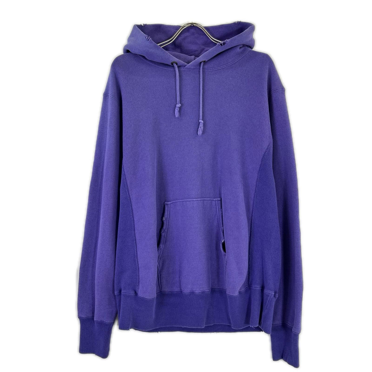 Champion チャンピオン パープル 緑単タグ 70s復刻 ダメージ加工 スウェットフーディ トップス