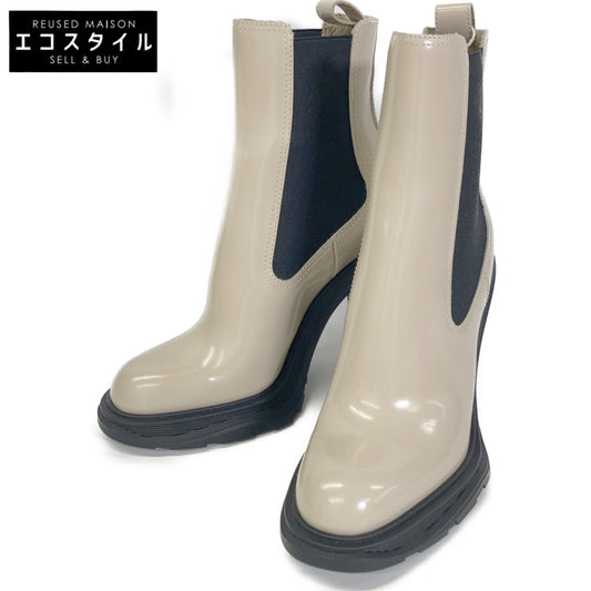 ALEXANDER McQUEEN アレキサンダーマックイーン 【新品同様】21年製 678530 パテント ハイヒール サイドゴアブーツ シューズ