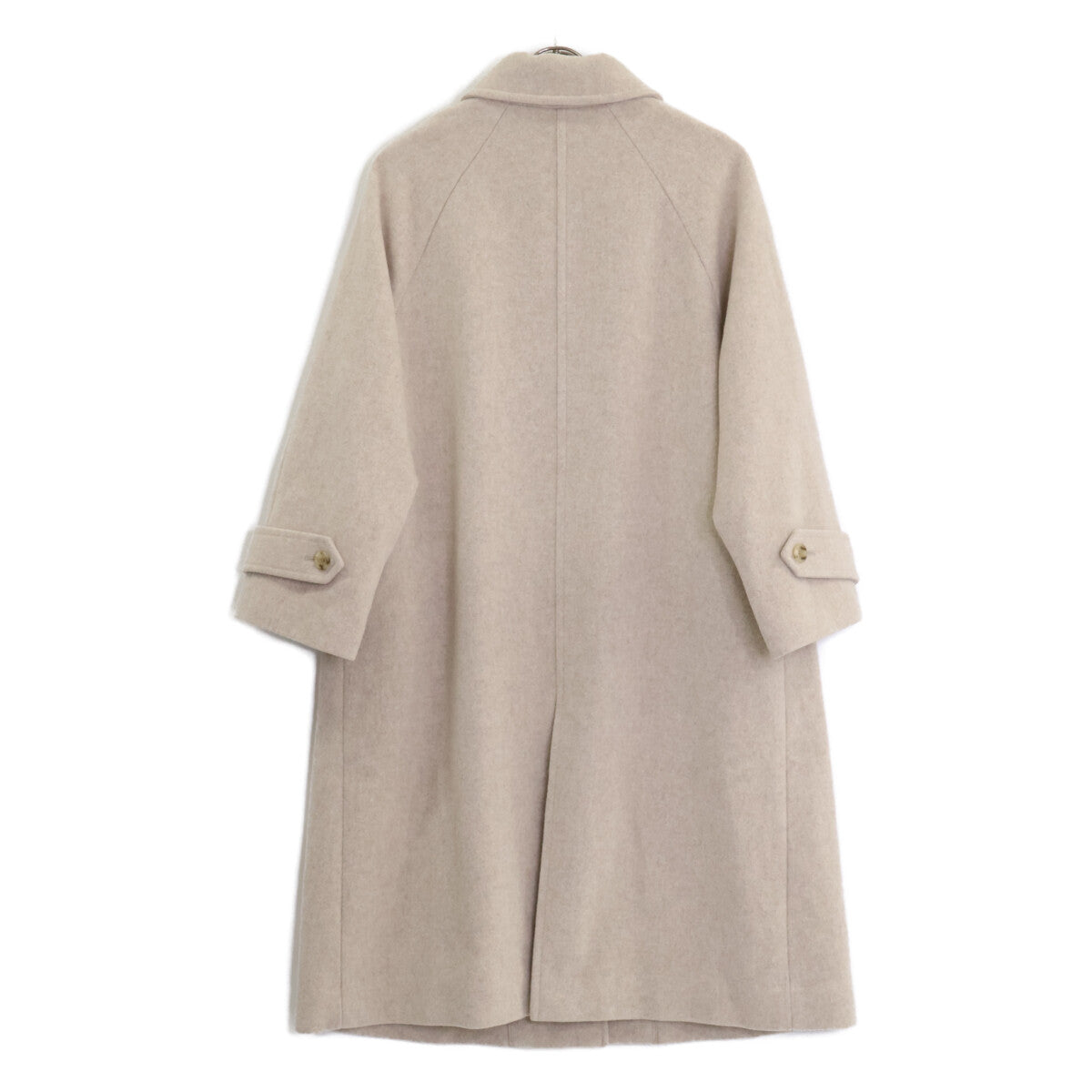 IENA SLOBE Ecru Wool SUPER100 Stand Collar Coat, no size indicated