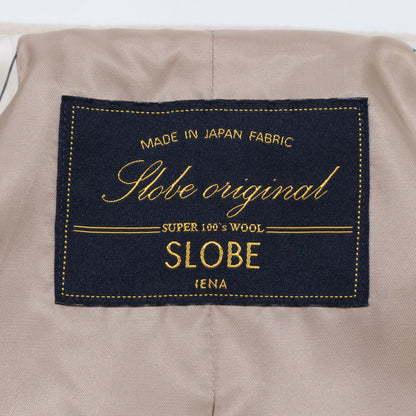 IENA SLOBE Ecru Wool SUPER100 Stand Collar Coat, no size indicated
