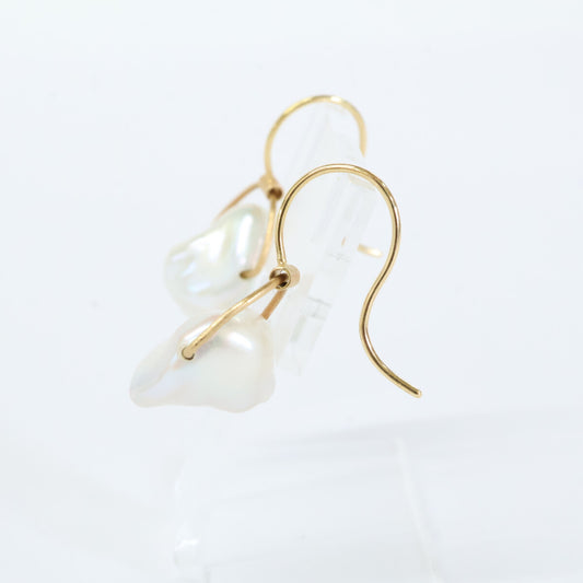 muska 穆斯卡 【美品】18K黄金 doga 巴洛克珍珠 耳环