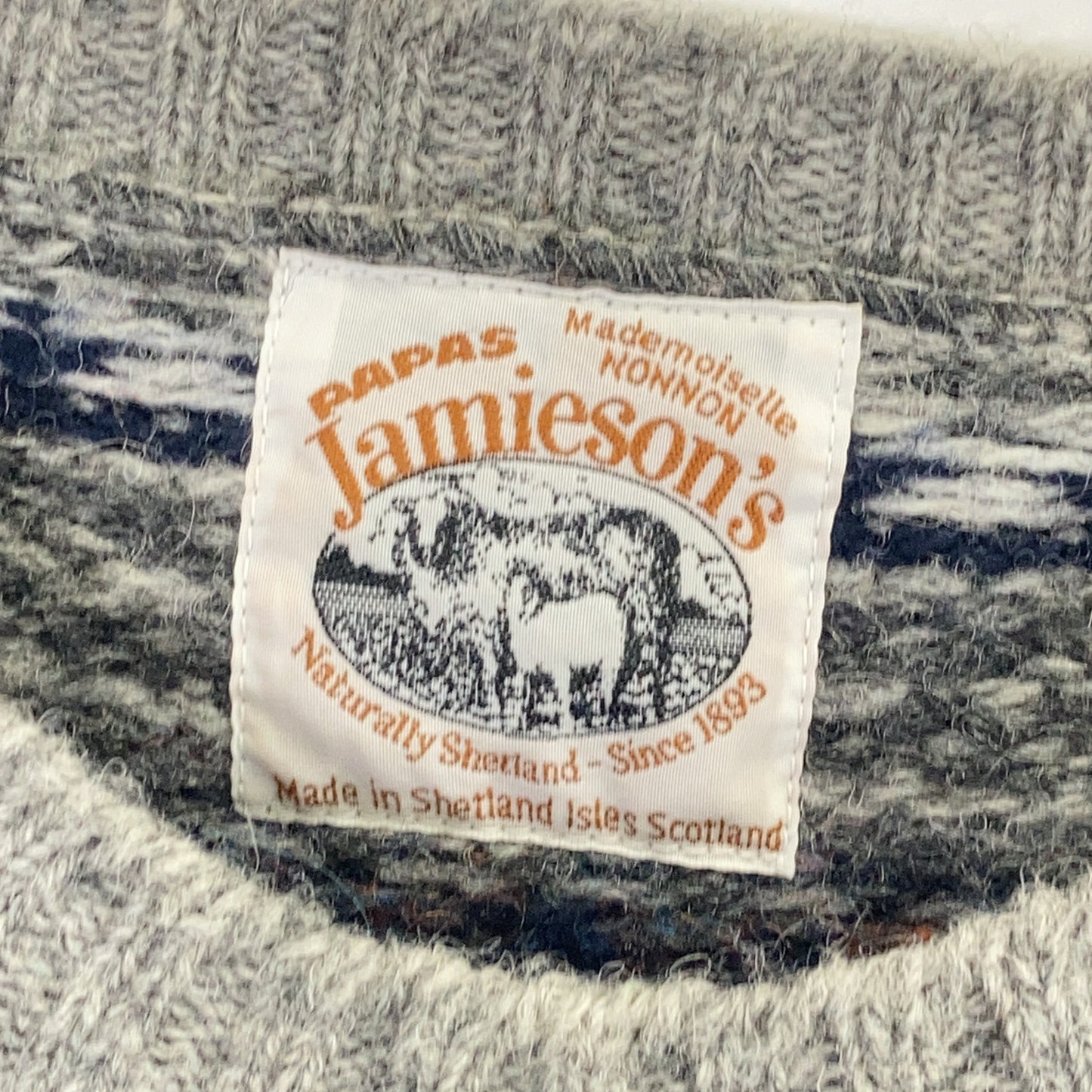 Mademoiselle NON NON D0304KSW014 × Jamieson's 费尔岛图案毛衣 上衣