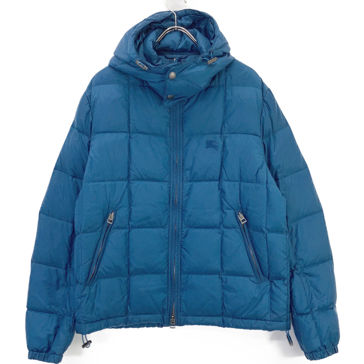 BURBERRY BRIT 博柏利-布瑞特 3830077 蓝色 马术刺绣 格纹内衬 羽绒夹克 L码