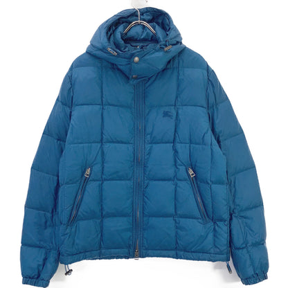 BURBERRY BRIT 博柏利-布瑞特 3830077 蓝色 马术刺绣 格纹内衬 羽绒夹克 L码