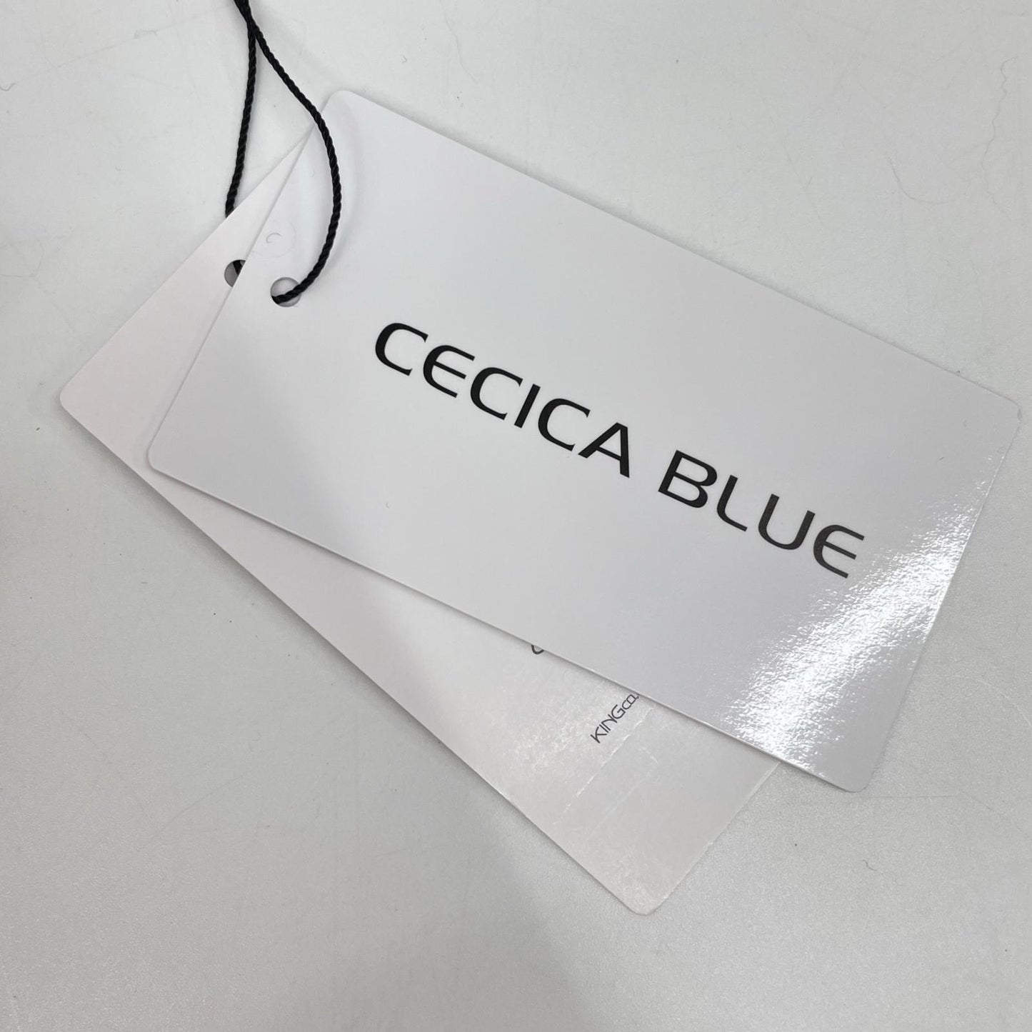 CECICA BLUE セシカブルー 7345-51705 グリーン 英字 バイカラー スタンドニット トップス