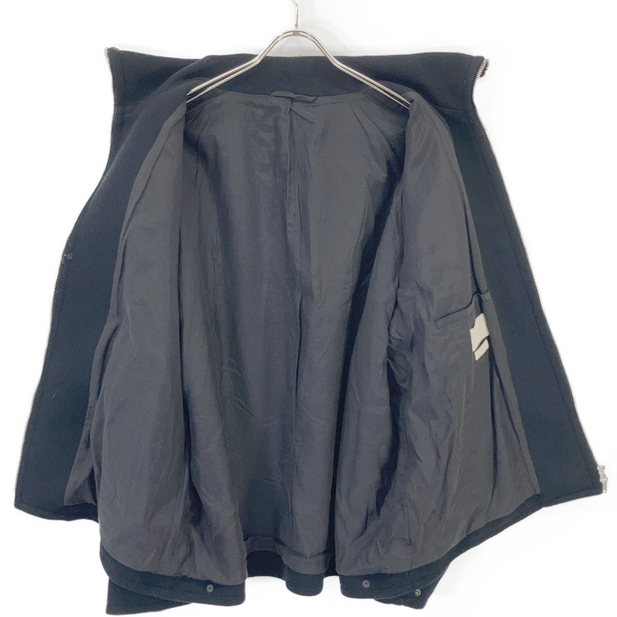 YOAK ヨーク YK25FW01034B ブラック Melton Stand Collar Zip Blouson ジャケット