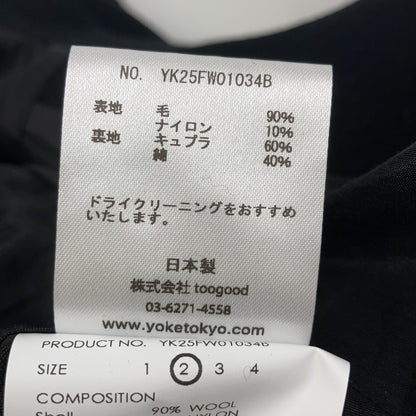 YOAK ヨーク YK25FW01034B ブラック Melton Stand Collar Zip Blouson ジャケット