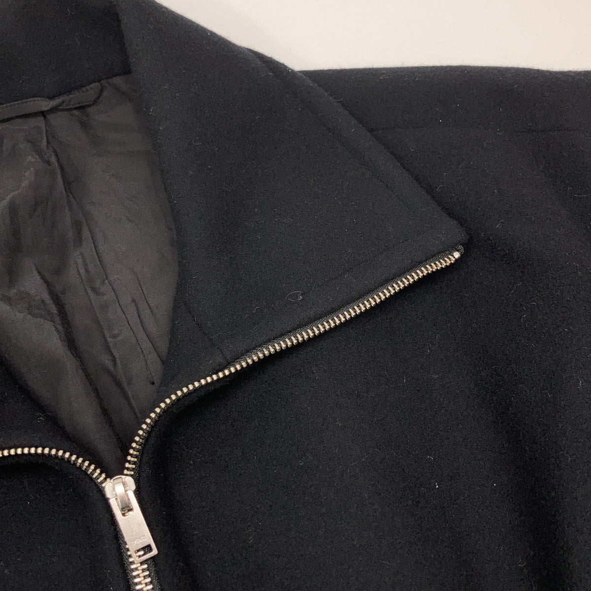 YOAK ヨーク YK25FW01034B ブラック Melton Stand Collar Zip Blouson ジャケット