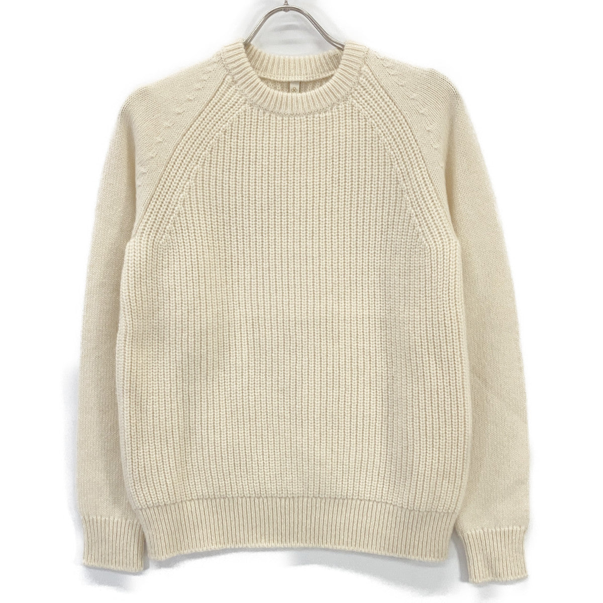 TOYOBOSHI TOYOBOSHI Itoi white natural 15IT-PC2310 MAKI 100% cashmere crew-neck sweater top