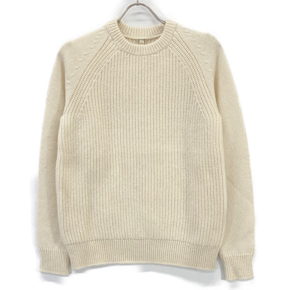 TOYOBOSHI TOYOBOSHI Itoi white natural 15IT-PC2310 MAKI 100% cashmere crew-neck sweater top