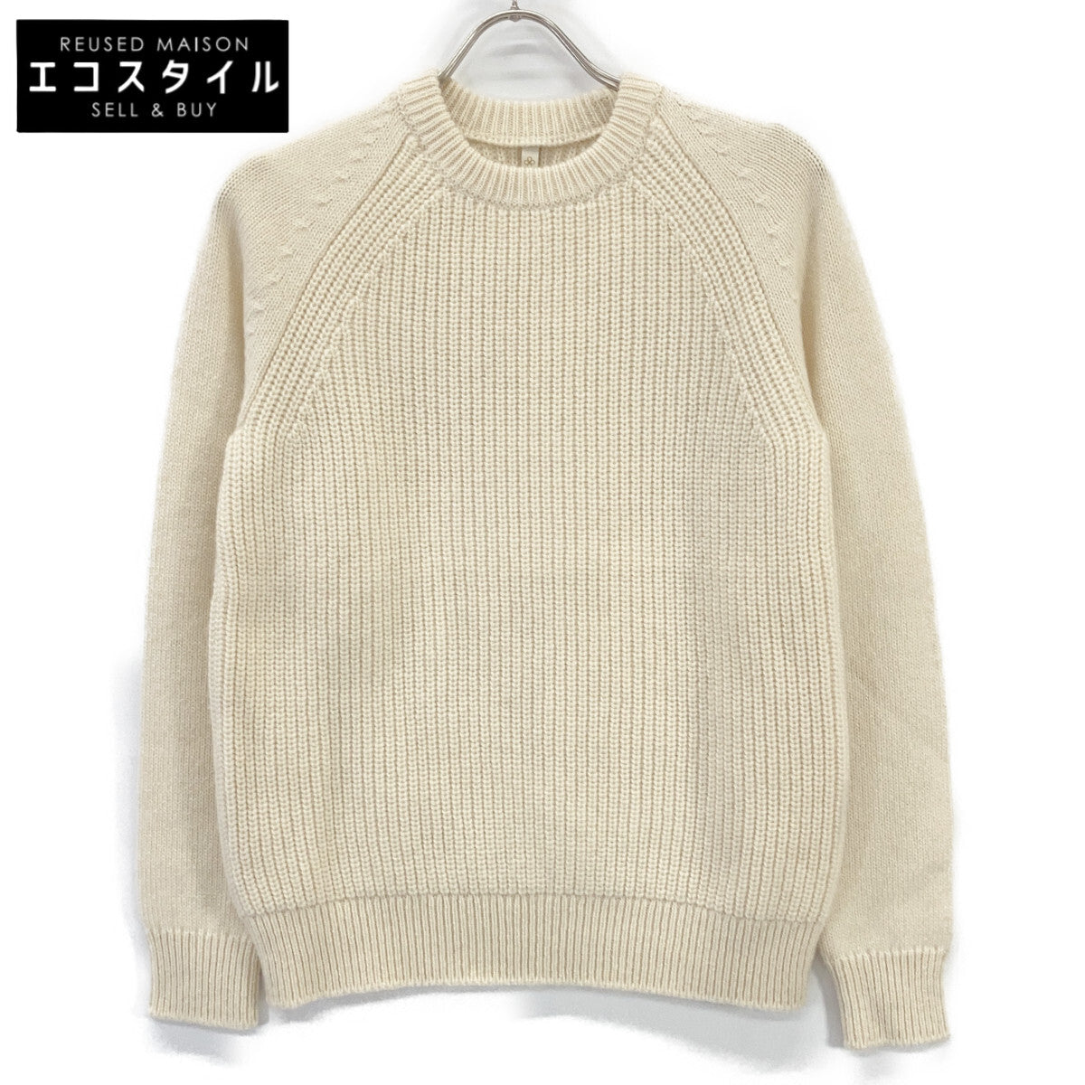 TOYOBOSHI ITOI Off-White 15IT-PC2310 MAKI 100% Cashmere Crew Neck Sweater Top 2