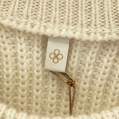 TOYOBOSHI TOYOBOSHI Itoi white natural 15IT-PC2310 MAKI 100% cashmere crew-neck sweater top