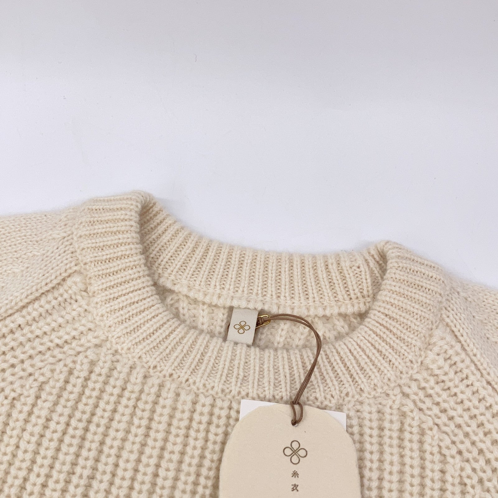 TOYOBOSHI ITOI Off-White 15IT-PC2310 MAKI 100% Cashmere Crew Neck Sweater Top 2