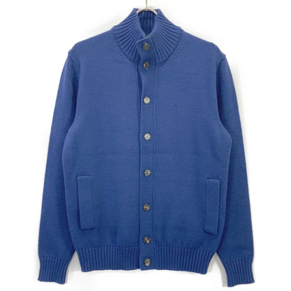 ZANONE 810100 ZR229 Blue 5-Gauge Wool Stand-Collar Knit Cardigan CHIOTO SLIM FIT Top