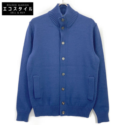 ZANONE The Zanone 810100 ZR229 Blue 5-Gauge Wool Stand Collar Knit Cardigan CHIOTO SLIM FIT Tops 48