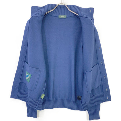 ZANONE The Zanone 810100 ZR229 Blue 5-Gauge Wool Stand Collar Knit Cardigan CHIOTO SLIM FIT Tops 48