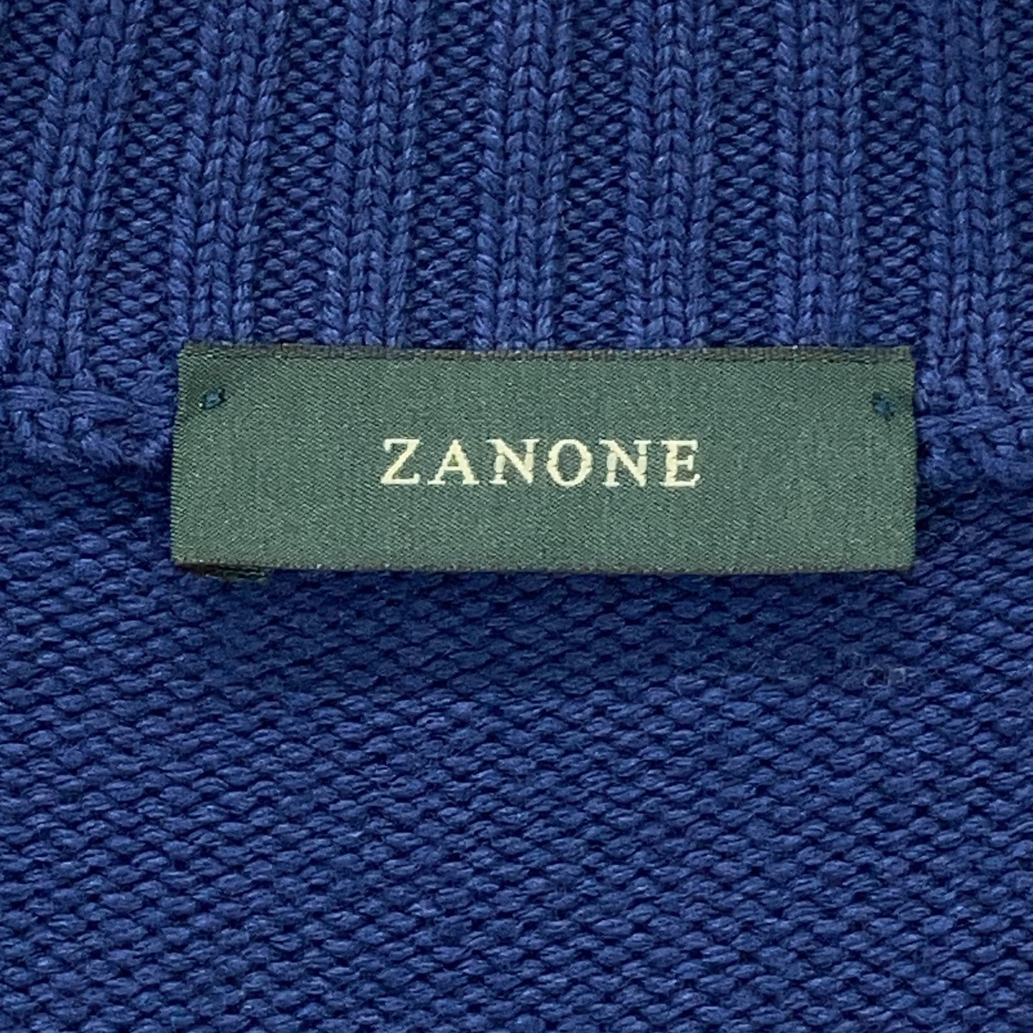 ZANONE The Zanone 810100 ZR229 Blue 5-Gauge Wool Stand Collar Knit Cardigan CHIOTO SLIM FIT Tops 48