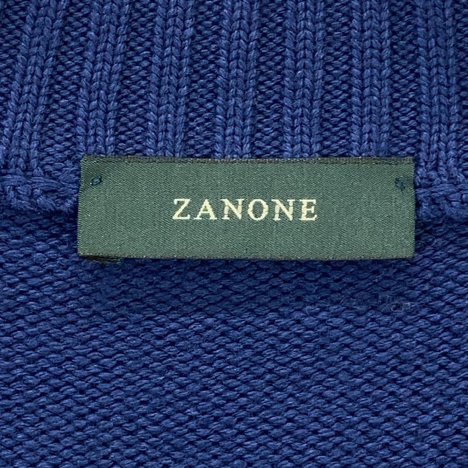 ZANONE The Zanone 810100 ZR229 Blue 5-Gauge Wool Stand Collar Knit Cardigan CHIOTO SLIM FIT Tops 48