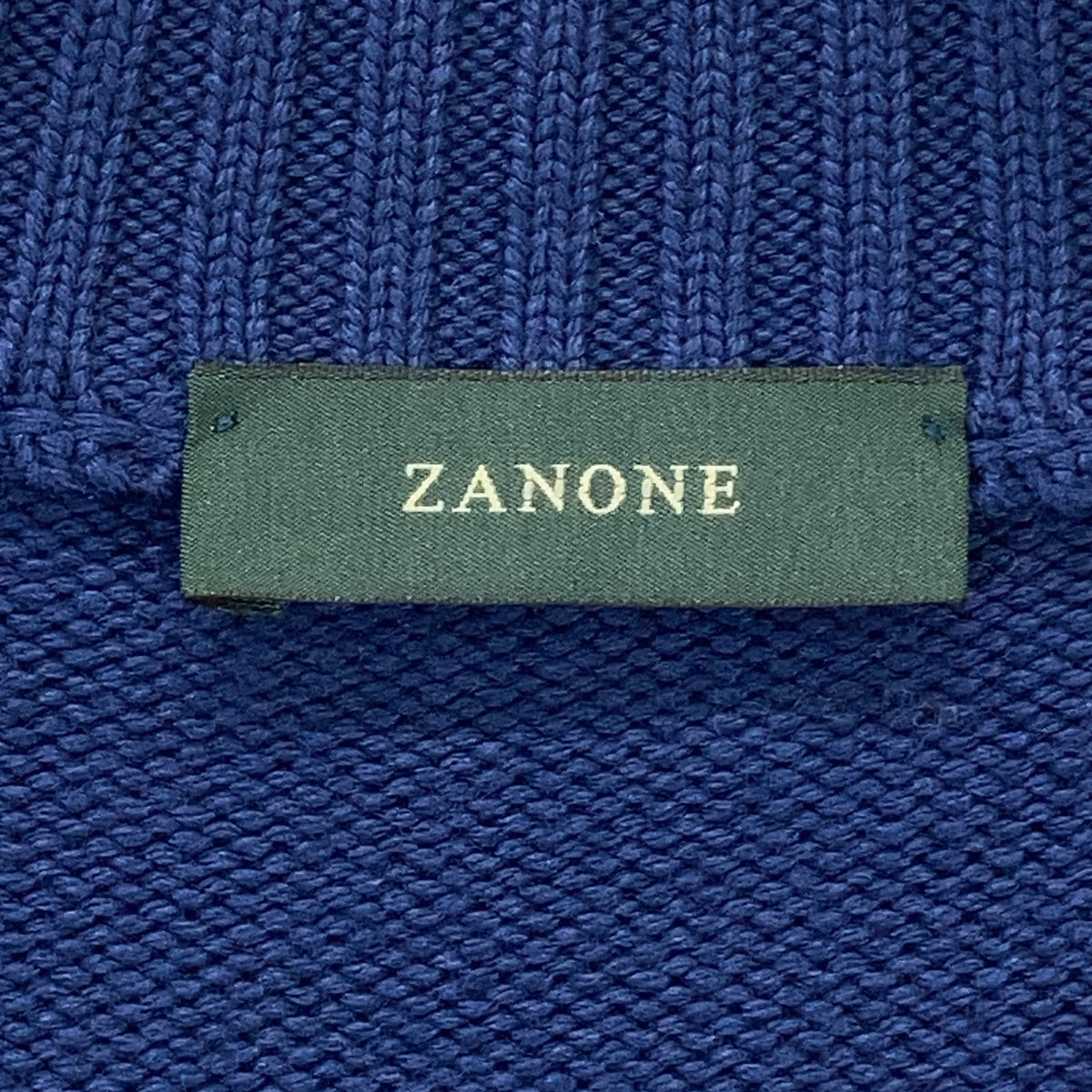 ZANONE 810100 ZR229 Blue 5-Gauge Wool Stand-Collar Knit Cardigan CHIOTO SLIM FIT Top