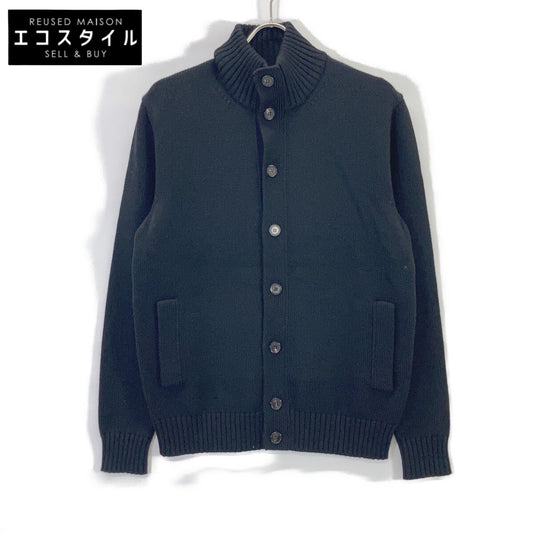 ZANONE ザノーネ 810100 ZR229 ﾌﾞﾗｯｸ 5ｹﾞｰｼﾞｳｰﾙｽﾀﾝﾄﾞｶﾗｰﾆｯﾄｶｰﾃﾞｨｶﾞﾝ CHIOTO SLIM FIT トップス 48