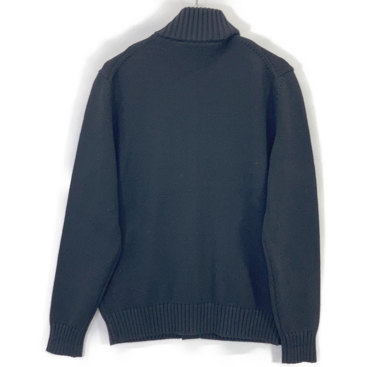 ZANONE 810100 ZR229 Black 5 Gauge Wool Stand Collar Knit Cardigan CHIOTO SLIM FIT Tops 48