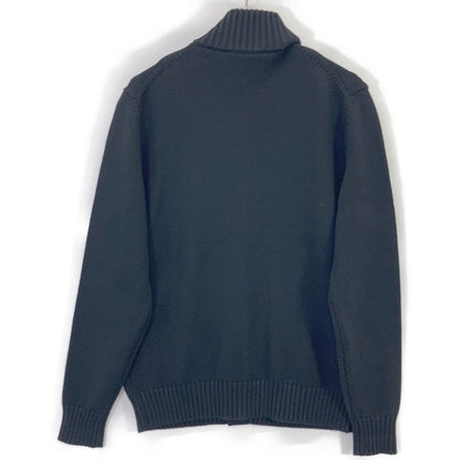 ZANONE 810100 ZR229 Black 5 Gauge Wool Stand Collar Knit Cardigan CHIOTO SLIM FIT Tops 48