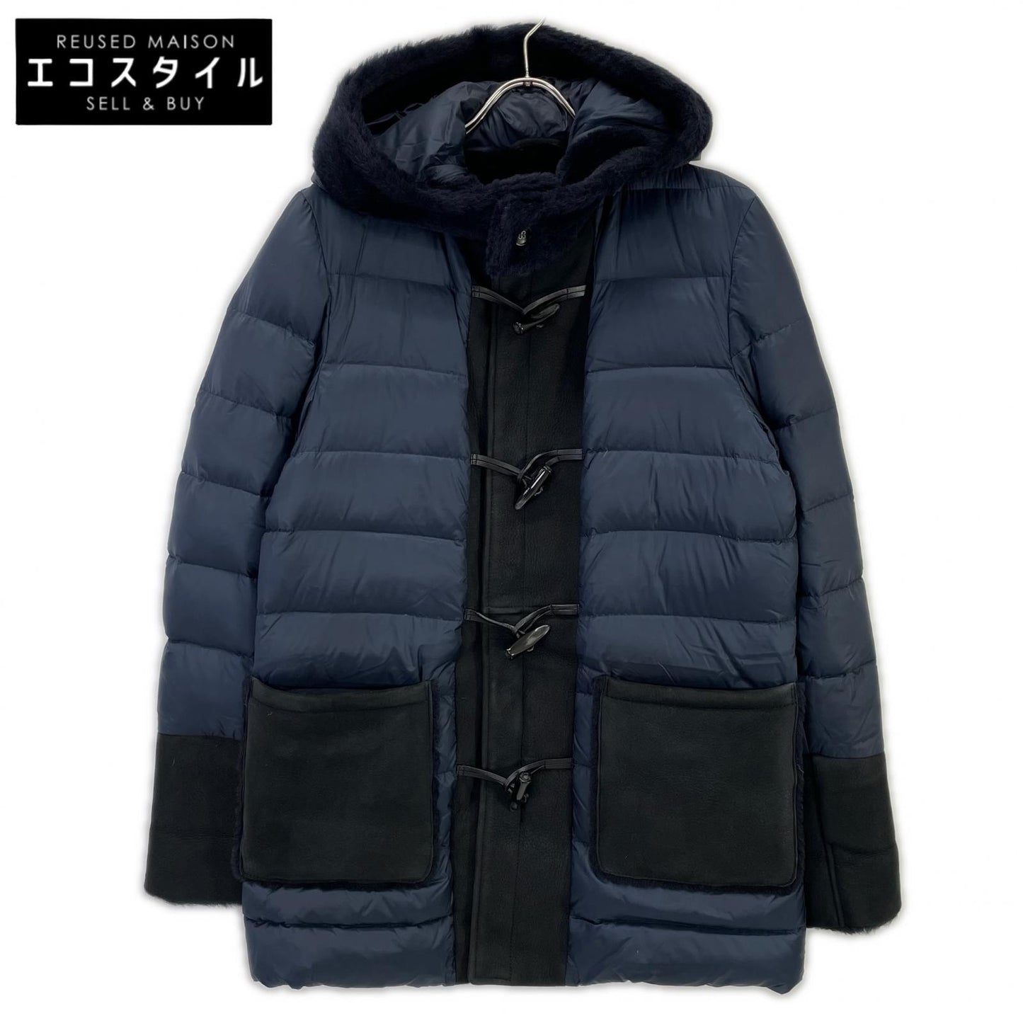 EMMETI エンメティー 【美品/国内正規】ナイロンｘムートン ダッフル ダウン コート 48
