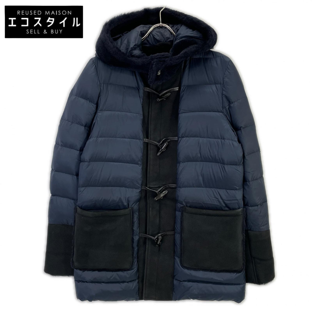 EMMETI [Excellent Condition/Domestic Authorized] Nylon x Shearling Duffle Down Coat