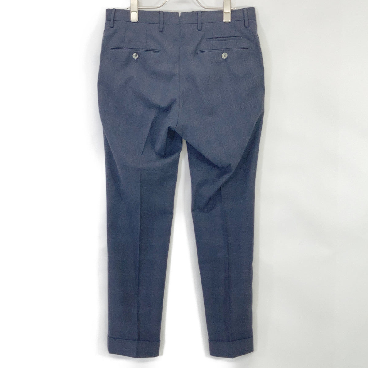 PT TORINO ピーティートリノ ネイビー チェック TECHNO WASHABLE WOOL SUPER SLIM FIT スラックス パンツ ボトムス