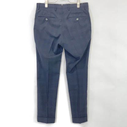 PT TORINO ピーティートリノ ネイビー チェック TECHNO WASHABLE WOOL SUPER SLIM FIT スラックス パンツ ボトムス