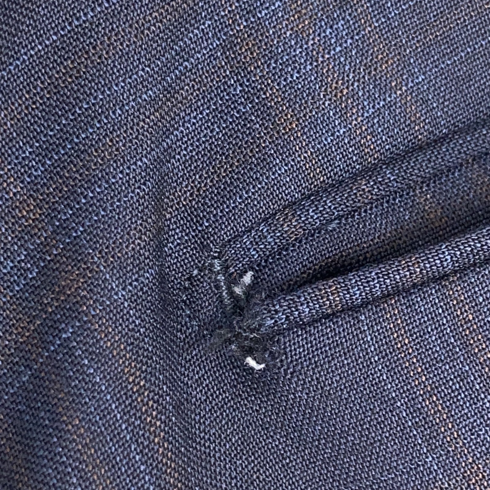 NAVY CHECK TECHNO WASHABLE WOOL SUPER SLIM FIT Slacks Pants Bottoms 46 Men's