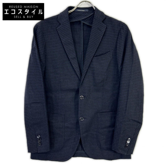 TAGLIATORE Navy 1SGG22K 19FIG018 Check Single Jacket