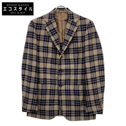 STILE LATINO スティレラティーノ ﾈｲﾋﾞｰﾍﾞｰｼﾞｭ GUVINCENZO35 GM21999 ｳｰﾙﾅｲﾛﾝ ﾁｪｯｸ ｼﾞｬｹｯﾄ ジャケット 46