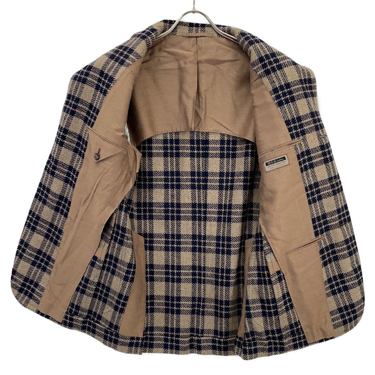 STILE LATINO Stile Latino 海军米色 GUVINCENZO35 GM21999 羊毛尼龙 格纹 夹克 夹克 46