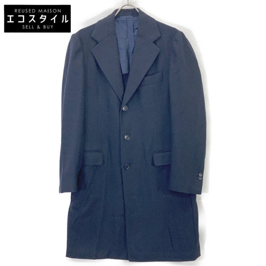 DE PETRILLO DE PETRILLO TW20163R Filomarino Navy Wool Nylon Herringbone Chesterfield Coat Coat 46
