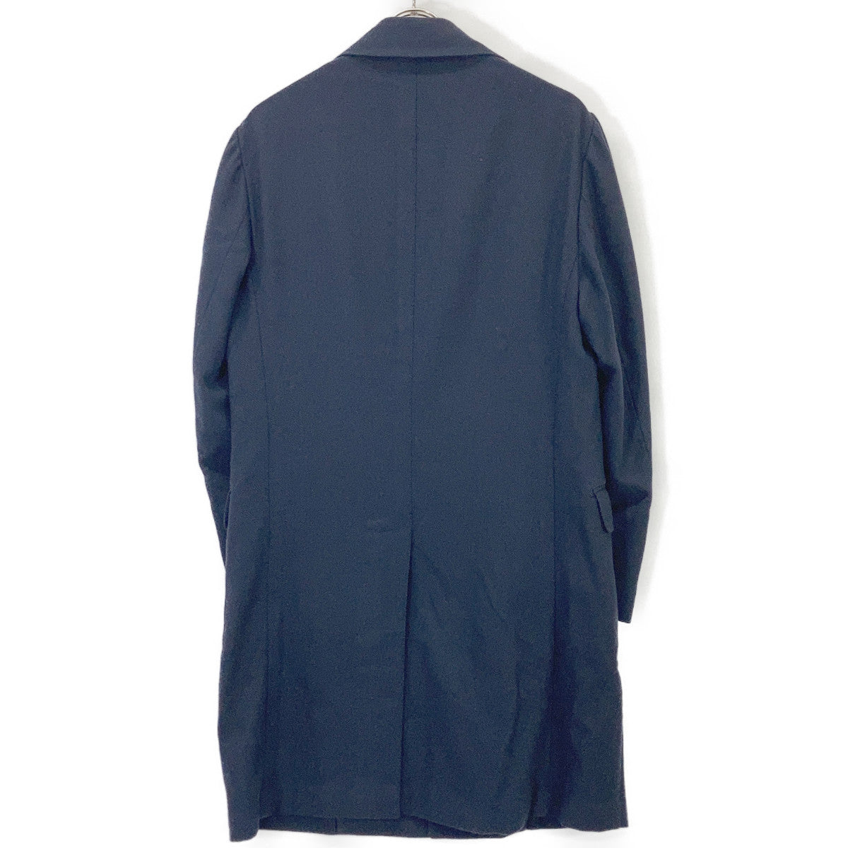 De Petrillo TW20163R Filomarino Navy Wool Nylon Herringbone Chesterfield Coat Coat