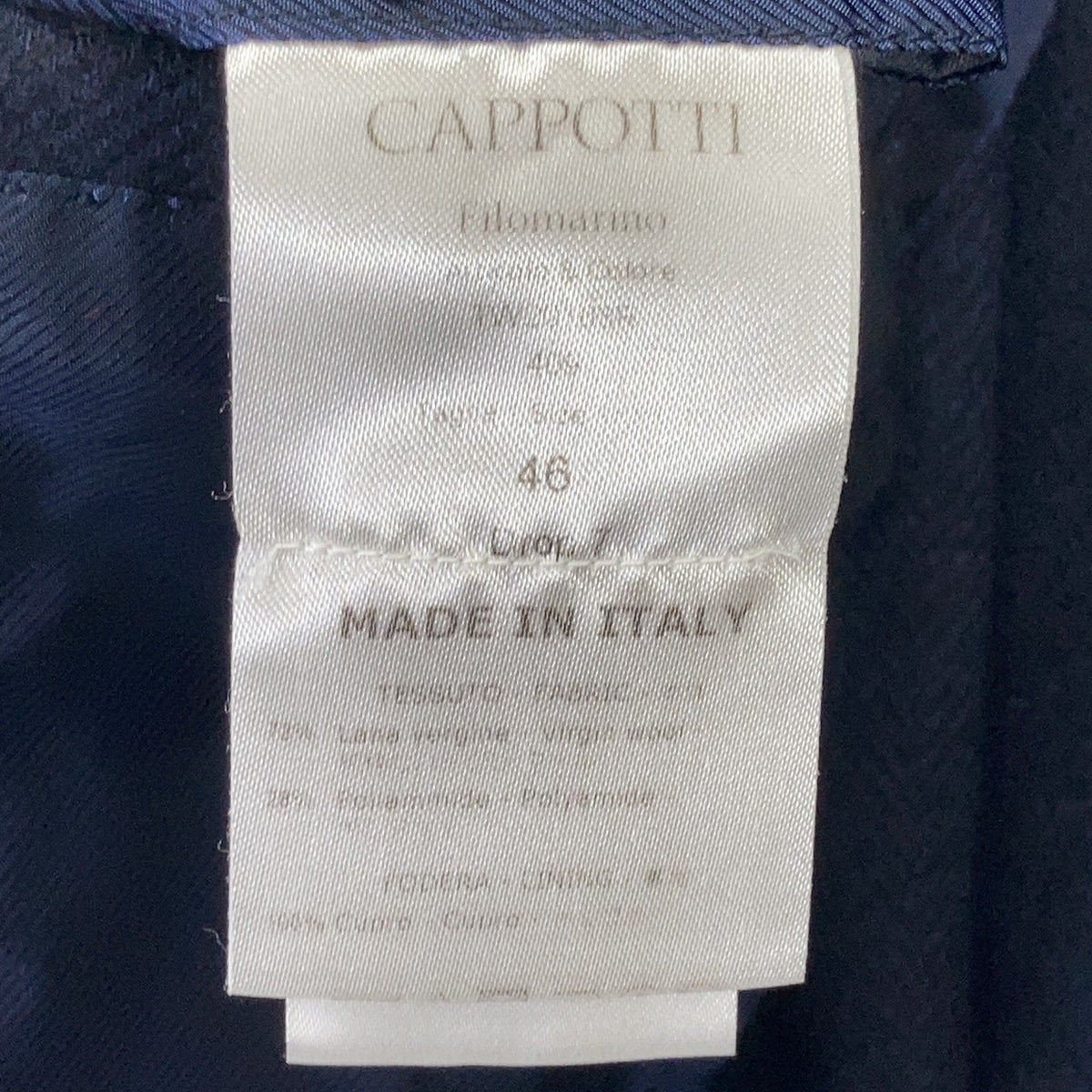 De Petrillo TW20163R Filomarino Navy Wool Nylon Herringbone Chesterfield Coat Coat