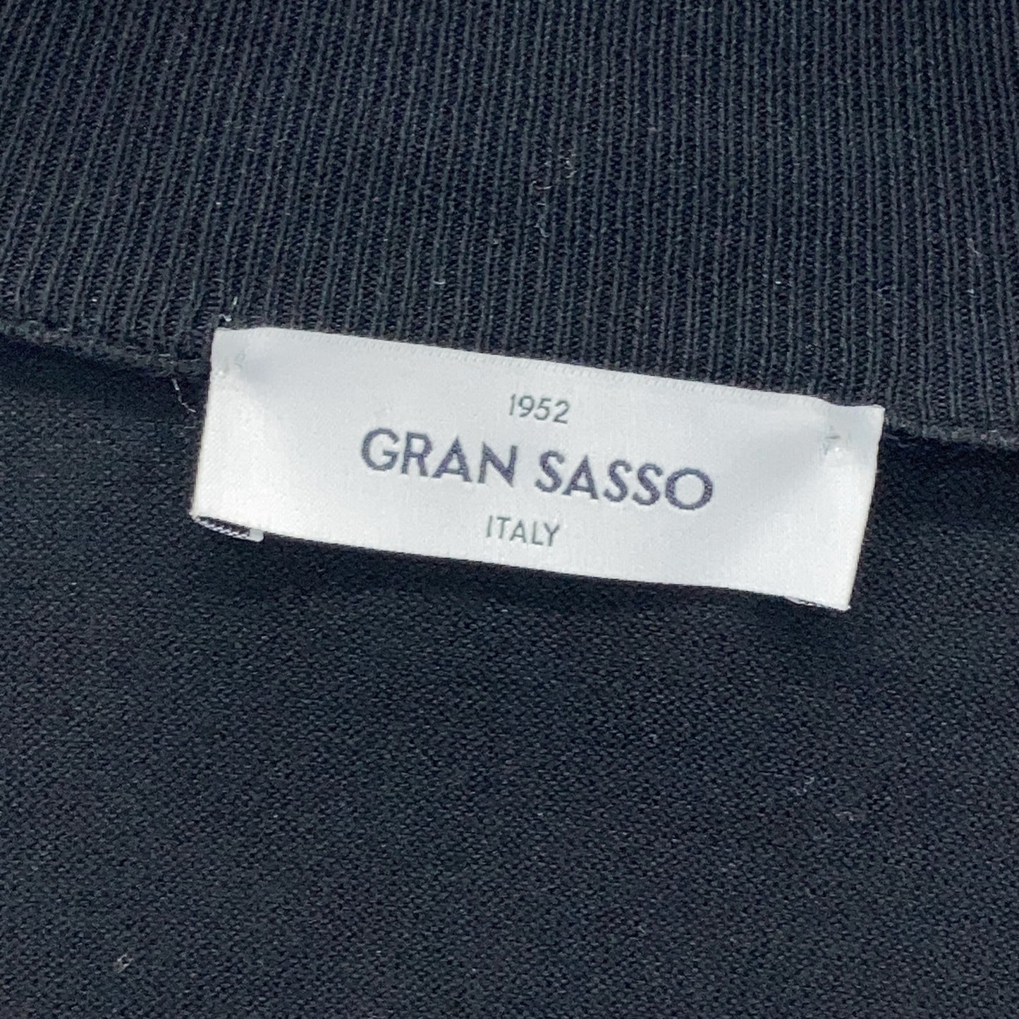GRAN SASSO 格兰萨索 23P 57139 20627 黑色 高级精梳棉×Alcantara立领拉链夹克针织衫