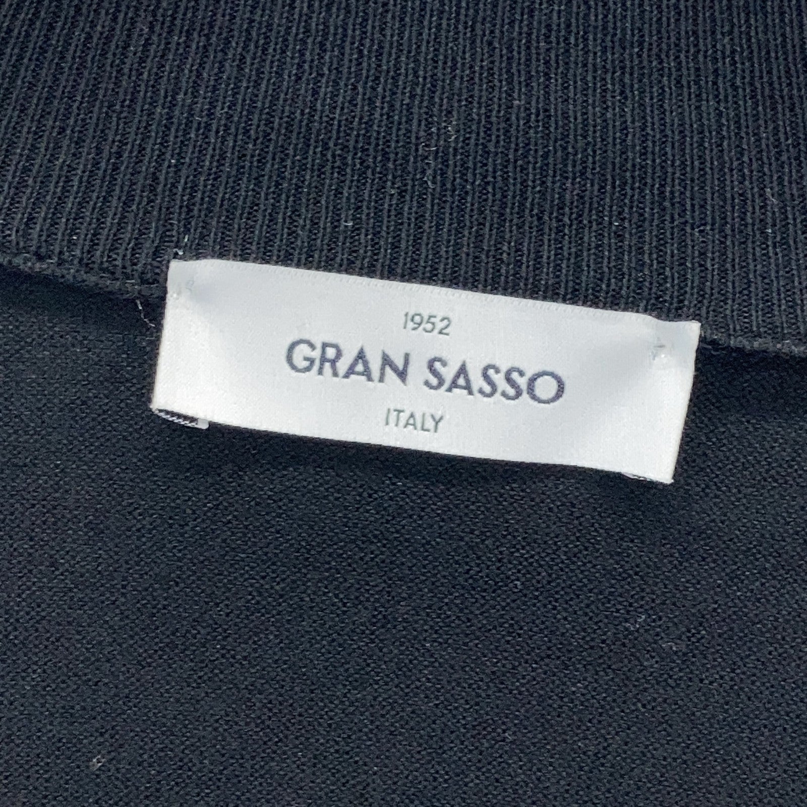 GRAN SASSO 格兰萨索 23P 57139 20627 黑色 高级精梳棉×Alcantara立领拉链夹克针织衫