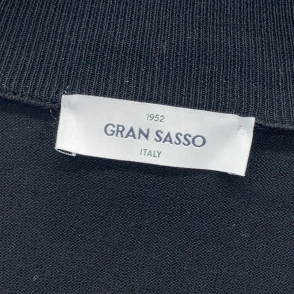 GRAN SASSO 格兰萨索 23P 57139 20627 黑色 高级精梳棉×Alcantara立领拉链夹克针织衫