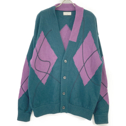 TAUPE TPM21307003 21AW Green Strein Argyle Cardigan Tops 03