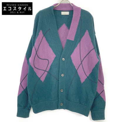 TAUPE TPM21307003 21AW Green Strein Argyle Cardigan Tops 03