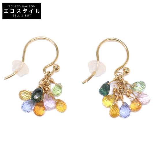 agete アガット 12069112004 Dear Precious Collection K18 マルチカラー ドロップストーン ピアス